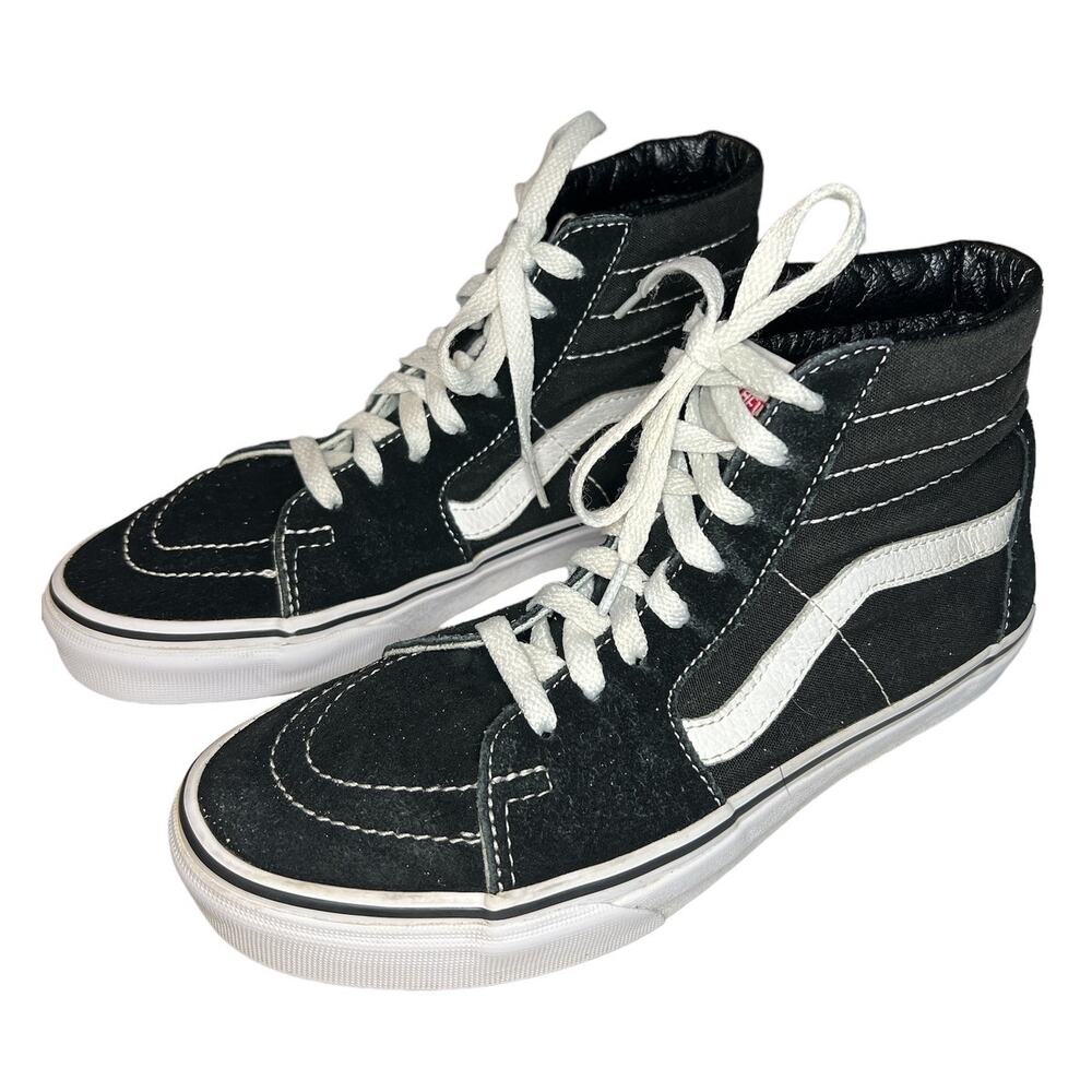 VANS Off the Wall Hi-Tops in Black Suede w/White Detail Men's Size 5.5 Womens 7